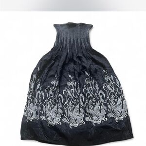 Lapis Black and Gray Strapless Dress